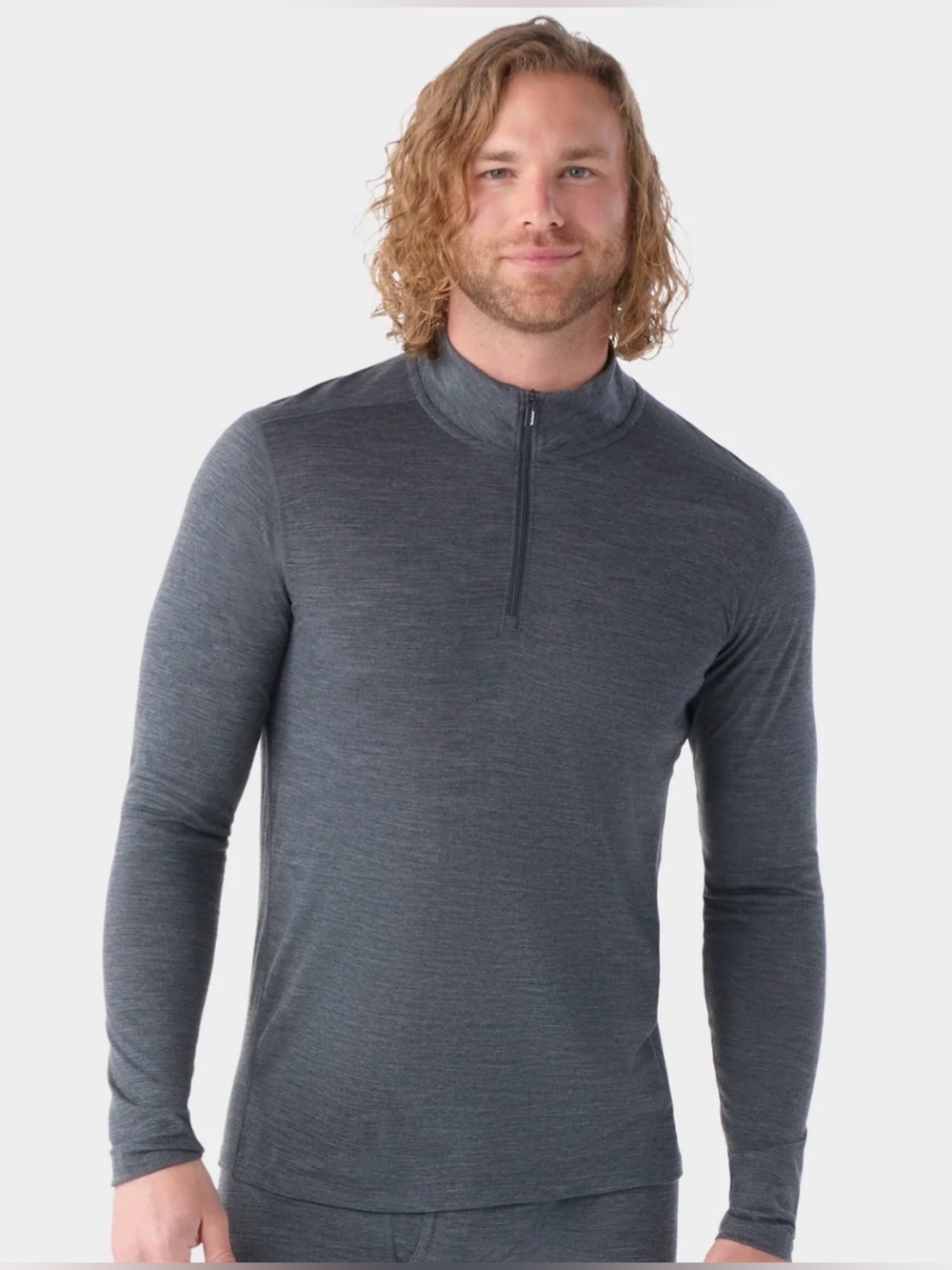 Smartwool Merino 150 Men's Long-Sleeve Half-Zip Top in Charcoal Gray S
